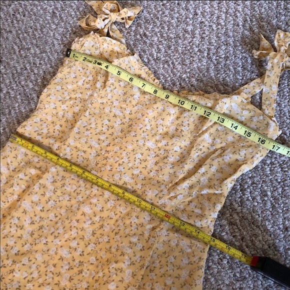 NWT REFORMATION Christine Yellow Mini Dress - Picture 3 of 7